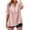 07# Pink, variant on Qwertyu Linen Shirts for Women Spring Summer Casual Short Sleeve Embroidered Boho Tops Loose Fit Button Down Blouses Trendy Dressy V Neck Work Shirts Blue 2XL