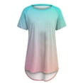 thumbnail image 4 of XWSHYW Women's Tops , Round Neck Short Sleeve Long T-shirt Blouse Loose Tops, Sizes S-2XL, 4 of 4