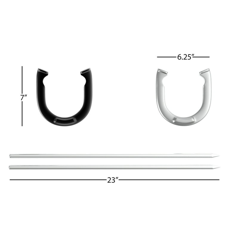 Trademark Games Horseshoe Set- Full Outdoor Classic Horse Shoe Game Set  with Easy to Carry Case, 4 Metal Shoes, 2 Poles