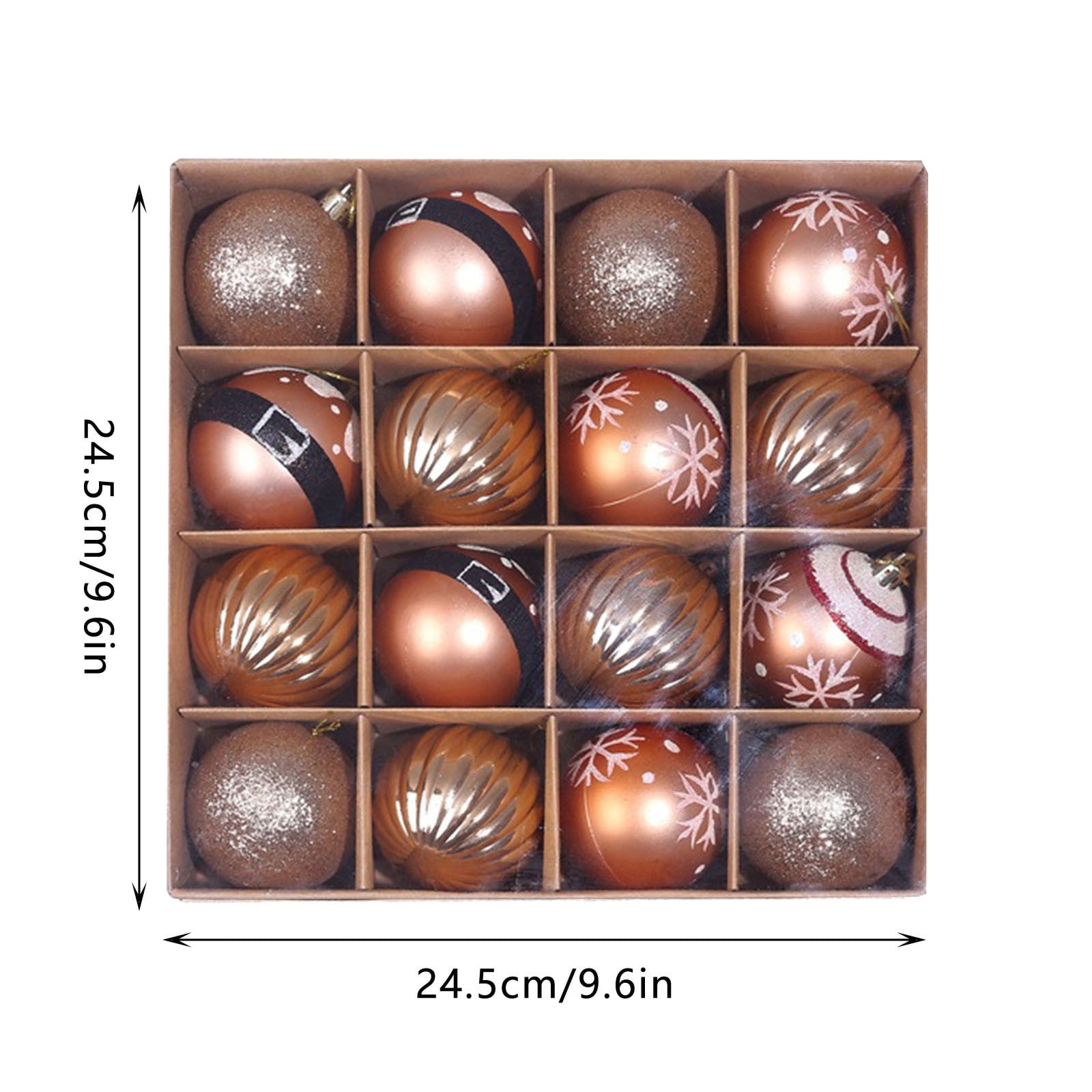 16PCS Christmas Ornaments Christmas Balls Baubles Party Xmas Tree Decorations Hanging Ornament Decor for Xmas Tree Craft Gifts for Home Holiday Wedding Party Decorations
