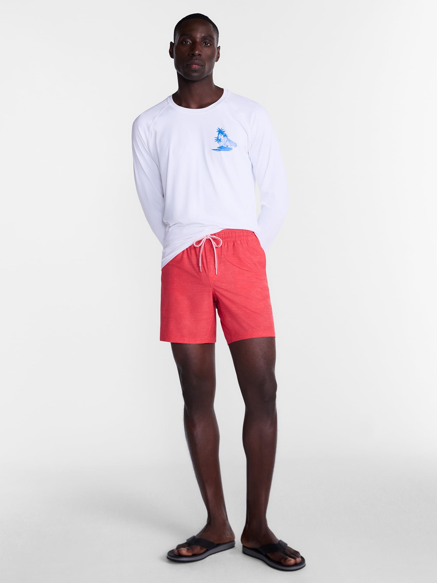 George Men's and Big Men's Performance Lined Swim Trunks, 5" Inseam, Sizes S-3XL