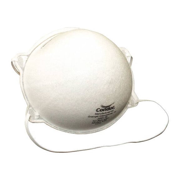 Condor N95 Disposable Respirator, Universal, Metal Nose Clip, 20PK 22EL78