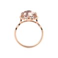 thumbnail image 4 of 14K Rose Gold 3.25 CT natural peach/pink VS Morganite Ring with Diamonds Flower Leaves Vintage, 4 of 4