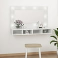 thumbnail image 3 of vidaXL Mirror Cabinet with LED Cosmetic Mirror Brown Oak/High Gloss White, 3 of 6