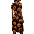 thumbnail image 5 of KLHDSF Halloween Dresses For Women Short Sleeve V Neck Dress Lightweight Breathable Party Daily Outfit Orange XXXL, 5 of 5