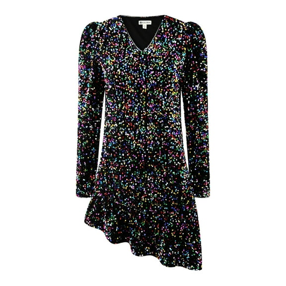 Richie House Women's Long Sleeve Sequin Glitter Dress Bodycon Midi Dress RHW4064-A-M