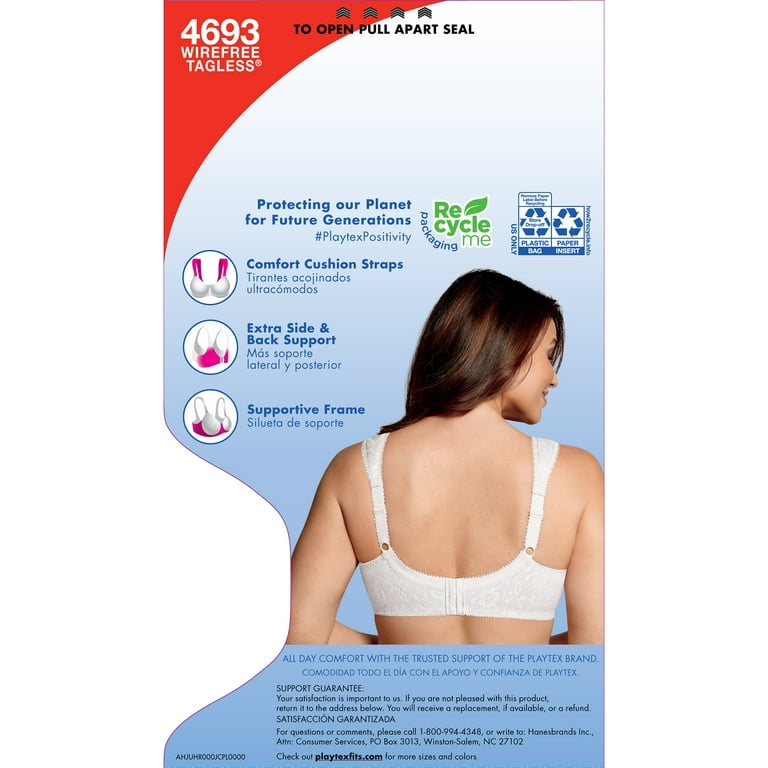 Playtex 18 Hour Ultimate Shoulder Comfort Wireless Bra Natural Beige 46DD  Women's