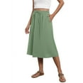 thumbnail image 2 of Bovxnpu Women Skirt Women's Pull On Midi Length Skirt Drawstring Side Pocket Casual Loose Skirt Beach Vacation Summer Outfits, 2 of 7