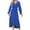 Blue, variant on Elainilye Fashion Long Dresses for Women Sexy Vintage V Neck Long Sleeve Solid Dresses,Blue