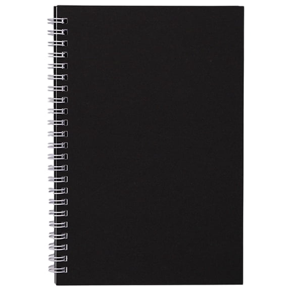 Clearance Under $2, 1 Pack A5 Spiral Notebook, Lined Journal with Faux Leather Cover, Wirebound Notepad with Premium Paper for Office & Note Taking, Paper, 21x14cm(Black)