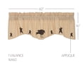 thumbnail image 2 of VHC Brands Kettle Grove Window Curtain, Applique Crow and Star Valance, Tan, 16x60, 2 of 5