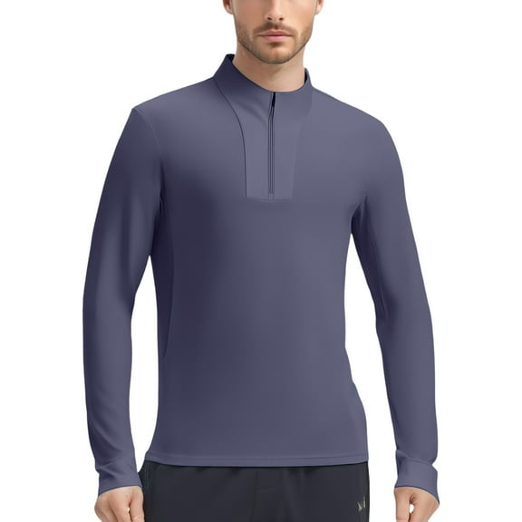 Men's Performance Long Sleeve Running T-Shirt Athletic Workout Top Breathable Fitness Shirt for Active Mens Work Shirts Summer Basic Tee Shirts
