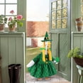 thumbnail image 5 of Guvpev St. Patrick's Day Goose Outfit - Green Plaid Lucky Irish Dress with Braided Wig Hat and Shamrock - Festive Lawn Statue Clothes for 23" Outdoor Cement or Plastic Geese, 5 of 14