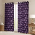 thumbnail image 2 of Feelyou Purple Damask Blackout Curtains Set of 2 (52x84 Each), Gothic Cat Window Curtains, 2 of 6