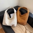 thumbnail image 4 of DGMIOCS Corduroy Shoulder Bag Winter Fall Fashion Crescent Hobo Bag Womens Mens Wide Strap Tote Handbag Solid Color 2026 Brown, 4 of 5