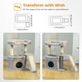thumbnail image 3 of PEQULTI Small Cat Tree Tower for Indoor Cats Scratcher with Top Perch and Private Cat Condo Gray, 3 of 7