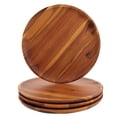 thumbnail image 1 of Juego de 4 platos llanos de madera de acacia AIDEA, 8 pulgadas, ligeros, 1 of 7