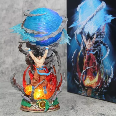 Unbranded 9" Dragon Ball Z Goku Statue Figure w/LED Lamp Genki Dama Spirit Bomb