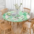 thumbnail image 3 of Pioneer Flower Floral Print Pattern Round Fitted Tablecloth with Elastic Edge,Dining Table Cover Waterproof,Outdoor Round Tablecloth for Camping,Dining,Indoor and Outdoor, 3 of 7