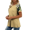 thumbnail image 5 of TaTaai Women's Short Sleeve Baseball T-Shirt Cotton Blend Relaxed Fit Raglan Sleeve Crew Neck All-over Pattern Spring Summer Casual Daily Wear Lightweight Fashion Tee Gift, 5 of 8