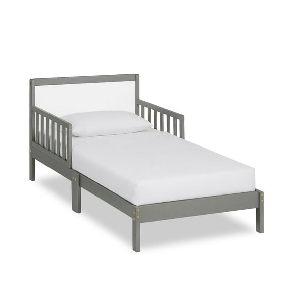 Dream On Me Brookside Toddler Bed In Steel Grey, Greenguard Gold Certified, JPMA Certified, Low To Floor Design, Non-Toxic Finish, Safety Rails, Made Of Pinewood