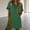 Green women casual mini t shirt dress a1, variant on Women's Casual Mini T-Shirt Dress Short Sleeve Collared Button Down Boho Loose Fit Beach Vacation Swing Summer Sundresses Clothes Travel Outfits, Red L
