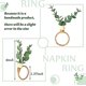 thumbnail image 4 of (12 piezas) Juego de anillos para servilletas de Pascua y primavera, anillos para servilletas de eucalipto rústico, anillos para servilletas de hojas bohemias, porta servilletas con vegetación para ce, 4 of 5