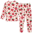 thumbnail image 2 of Heart Strawberry Flower Cotton Pajamas 2 Piece Set Sleepwear Soft and Comfortable Homewear Nightwear, 2 of 7