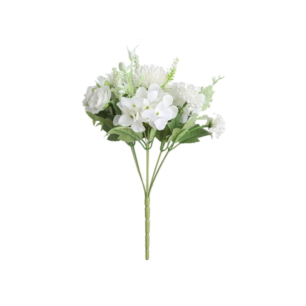 Naiovety Ramo de rosas artificiales de tela, portátil, decorativo, simulación vívida, interior, hogar, sala de estar, adorno de flores falsas Flores artificiales Blanco Naiovety HA084330-02
