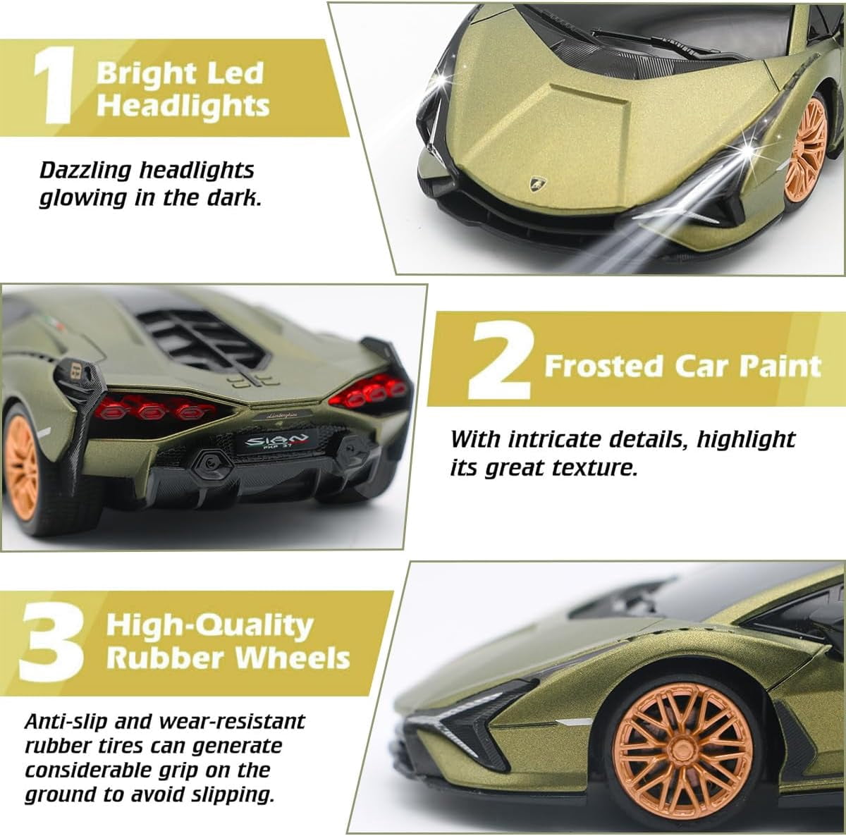 Qun Xing Remote Control Car 1:24 Lamborghini Officially Licensed 2.4GHZ for Kids Gift, Green