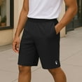 thumbnail image 4 of Dalix Astronaut Gym Short Sport Embroidered Casual Pocket Mesh Drawcord Waist Mens in Black S Small, 4 of 5