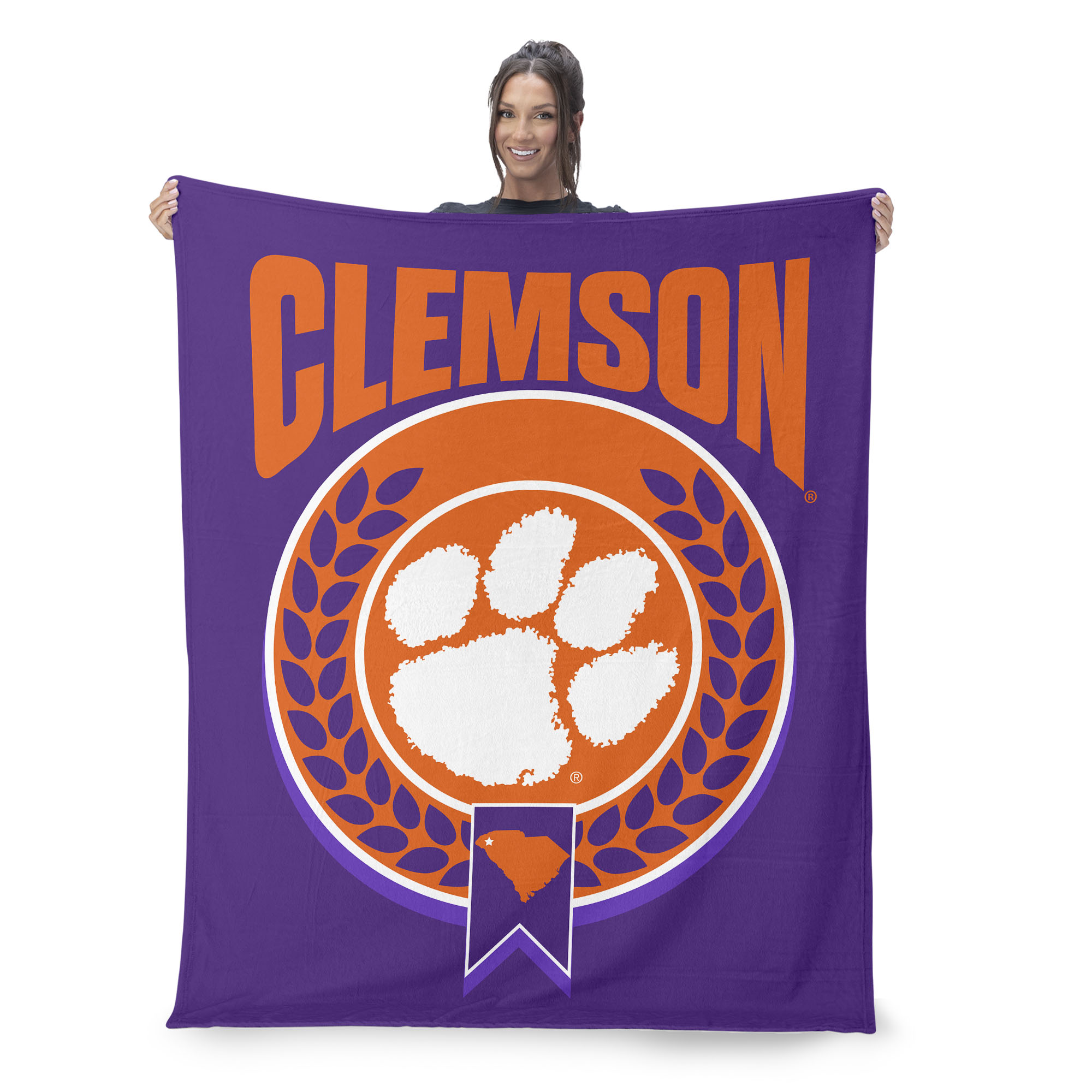 Clemson NCAA Apex Silk Touch Sherpa Throw 50x60 inches