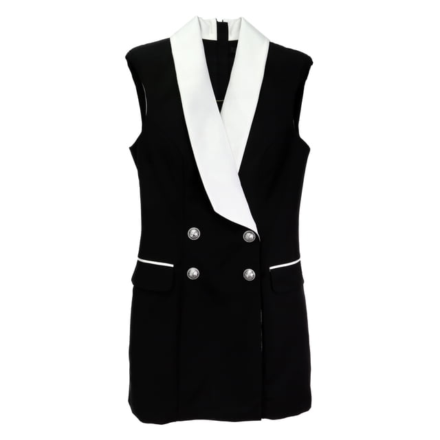 Balmain Paris Robe Noire Eab pour Femmes - 6