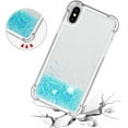 thumbnail image 5 of Compatible with iPhone X Case Glitter Liquid Cute Clear Phone Case Floating Quicksand Shockproof Protective Bumper Silicone Soft TPU Case for iPhone X/iPhone Xs Star Blue YB, 5 of 7