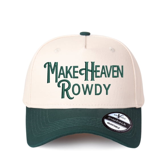 Vergiac Make Heaven Rowdy Letter Leather Patch Color Block Trucker Hat, Unisex Adjustable Cotton Breathable Fashion Cap for Travel Daily Outdoor Wear