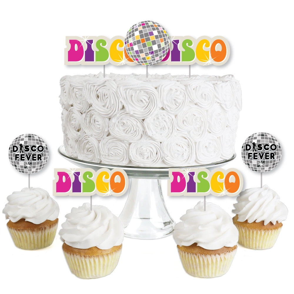 20 Stück Discokugel Tortendeko | Disco Cupcake Toppers 70er Jahre Party