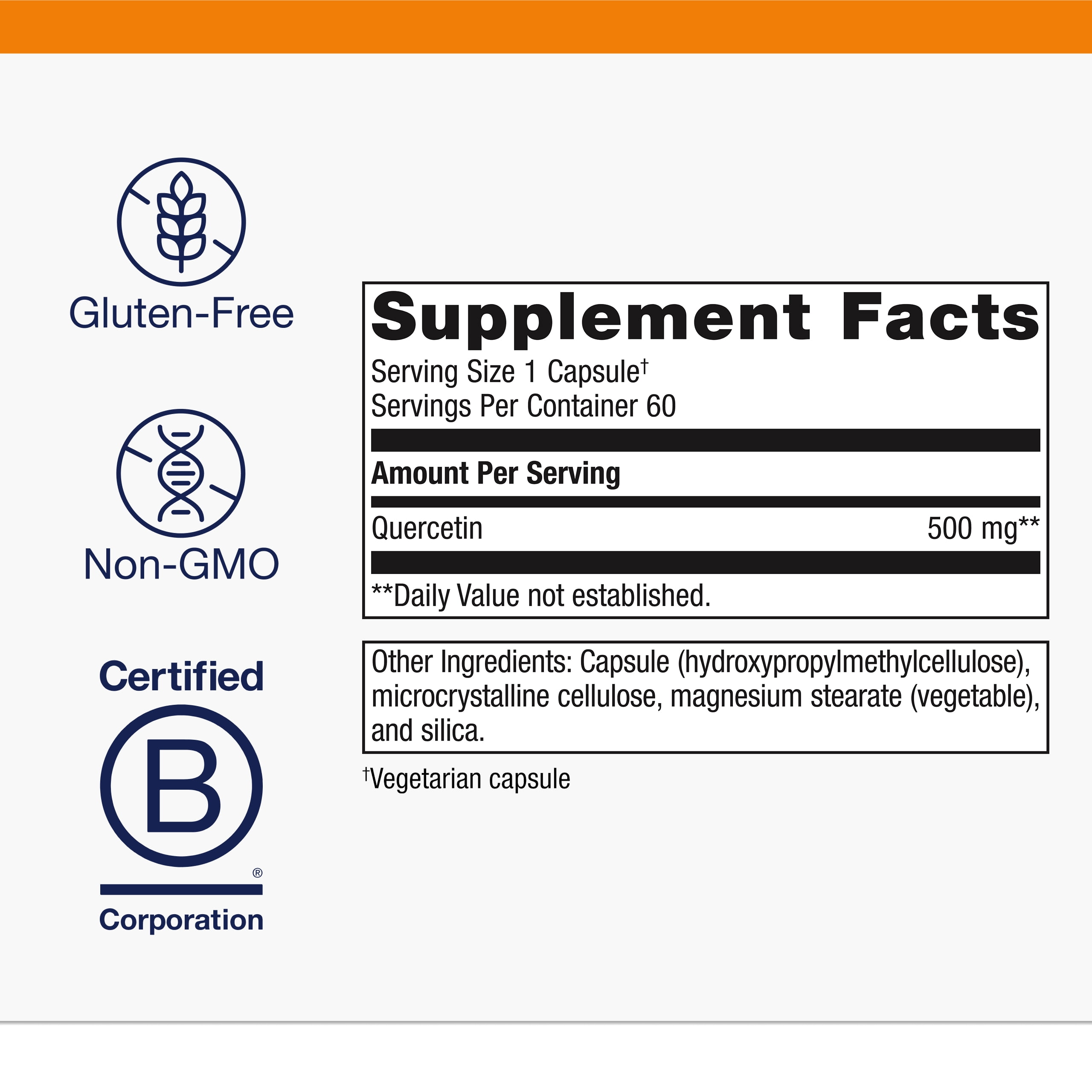 Metagenics Quercetin 500 mg Capsule Supplement Helps Promote a Healthy Immune Response and Cardiovascular Function - 60 Capsules