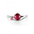 thumbnail image 2 of 1 Carat Round Ruby and Diamond Solitaire Engagement Ring with Ruby in 14k White Gold affordable Ruby & diamond engagement ring, 2 of 2