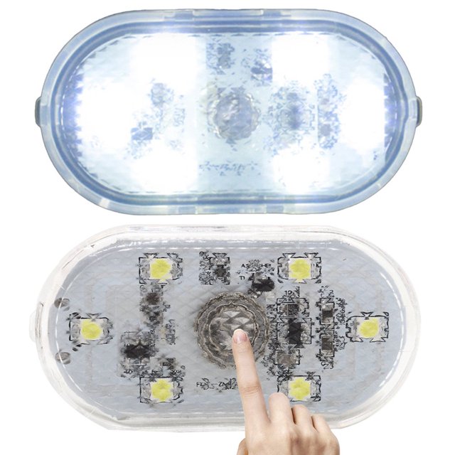 MesaSe 2pcs Car LED Lights Interior with 6 Bright LEDs Night Reading Light USB Rechargeable Car Atmosphere Lamp Touch LED Car Attraction Light for Checking Car Condition Armrest Box Door