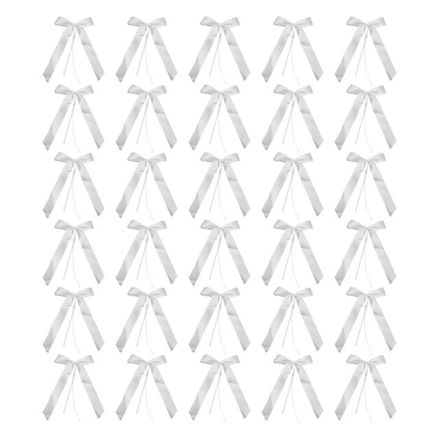 White Satin Ribbon Bow Decoration For Wedding Car Decor Wrapping Paper