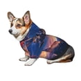 thumbnail image 7 of Fotbe Starry Sky Flying Tiger Print Small Dog Sweater Hoodies Pet Grey Hooded Soft Fleece Sweatshirts with Pocket Fall Winter Puppy Cat Sweaters Warm Clothes-Small, 7 of 7