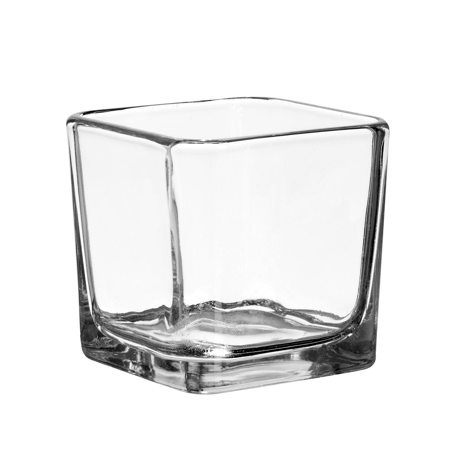 Candle Holders Glass Vases for Decor Square Glass Candleholders, 3 in. 2 Pack