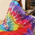 thumbnail image 6 of Rainbow Tie Dye Blanket,Spiral Psychedelic Pattern Bohemian Flannel Throw Blanket Soft and Cozy,Tie Dye Blanket Gift for Adult Kids Teen Girls,Cute Blanket for Nap Bed Sofa Chair Home Decor 50x60 in, 6 of 6