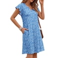 thumbnail image 4 of Fantaslook Summer Dresses for Women Ruffled Sleeve V Neck Dress Casual Floral Sundresses with Pockets, 4 of 9