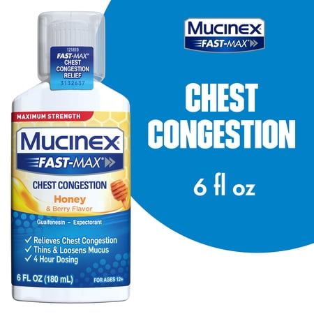 Maximum Strength Mucinex Fast-Max Chest Congestion Honey & Berry Flavor Liquid - 6 fl oz