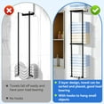 thumbnail image 5 of Towel Racks for Bathroom HONEIER 3 Tier Towel Holder with Shelf & 6 HooksWall Mounted Vertical Rolled Towel Storage Organizer Holder Towel Shelf Organizer for Toilet, Black, 5 of 8