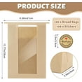 thumbnail image 2 of 100 Pcs Paper Bread Bags for Homemade Bread, Large Paper Bakery Loaf Bags with Thank You Stickers, Sourdough Bread Bags with Window Tin Tie Tab Lock for Food Packaging Storage(13.7x8.2x3.5Inch), 2 of 7