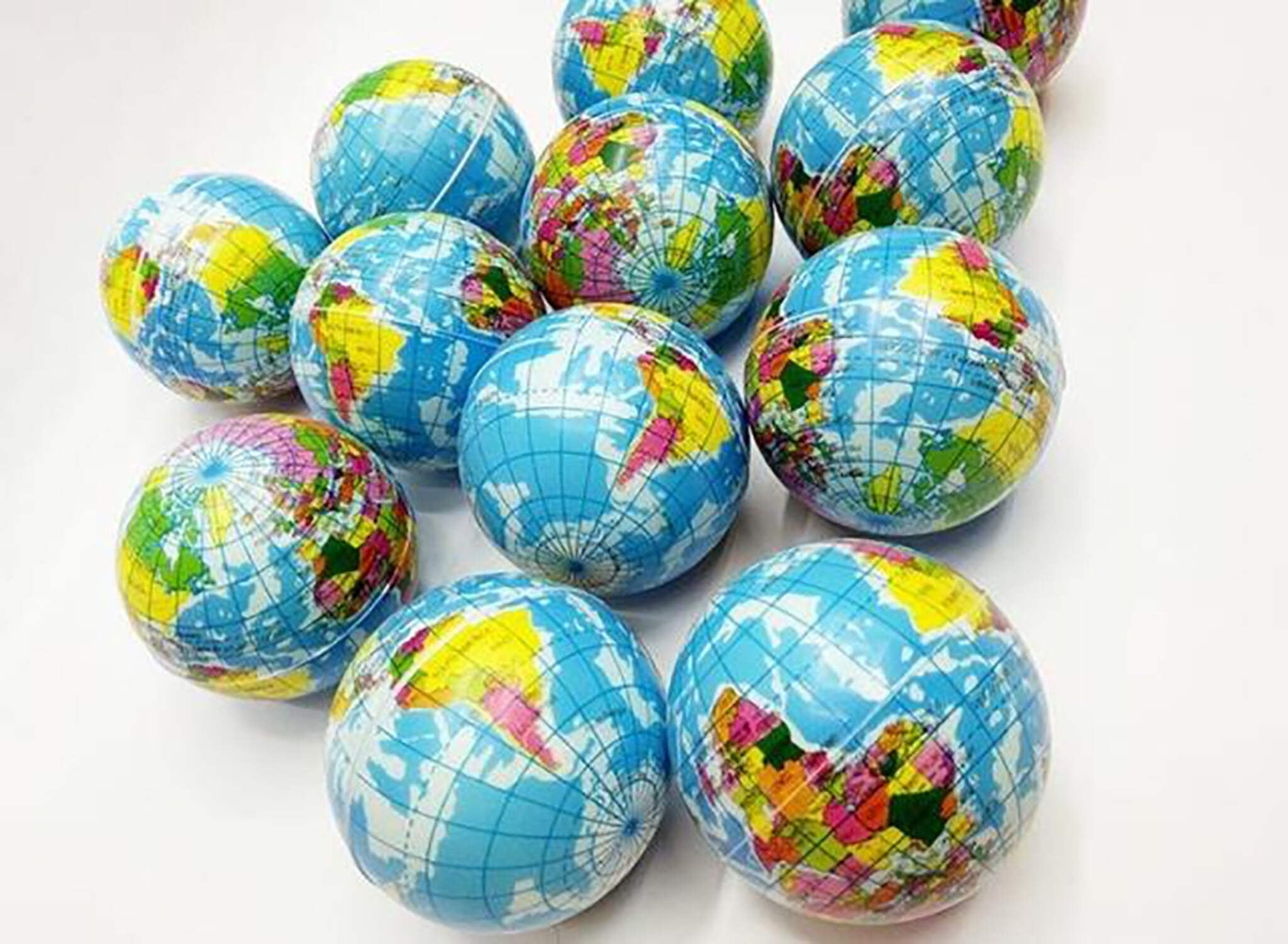 AZ Trading & Import PSBP24 Mini Planet Earth Soft Foam Stress Balls - 24 Balls Per Box