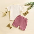 thumbnail image 6 of Conairie Outfits Set Two Piece for Girl Regular Fit Short Sleeve T Shirt and Shorts Kids Cute Letter Pattern Breathable Summer Soft Loungewear Clothes Set Red 3-4 Y, 6 of 8
