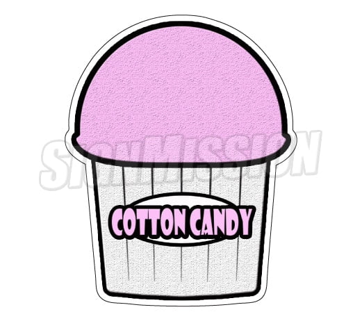 Cotton Candy Floss Concession Cart Food Ice Cream Truck Weatherproof Vinyl Decal 